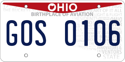 OH license plate GOS0106