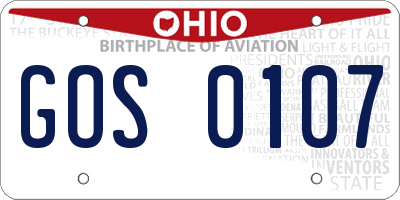 OH license plate GOS0107