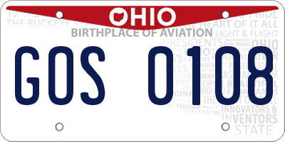 OH license plate GOS0108