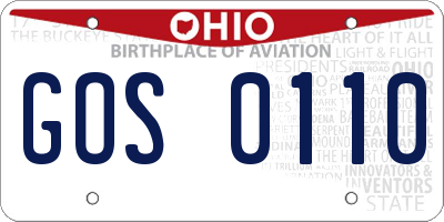 OH license plate GOS0110