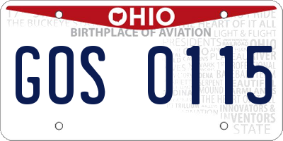 OH license plate GOS0115
