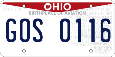 OH license plate GOS0116