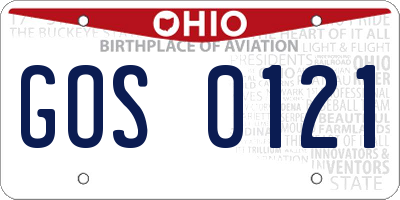 OH license plate GOS0121
