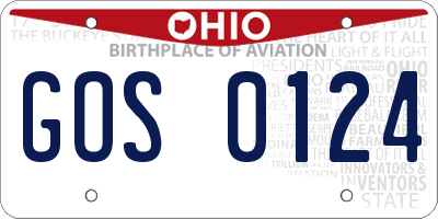 OH license plate GOS0124