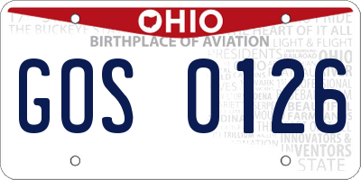 OH license plate GOS0126