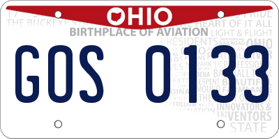 OH license plate GOS0133
