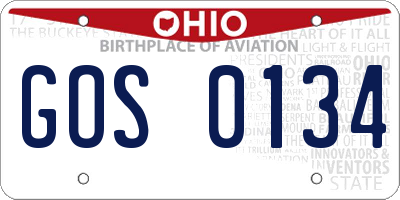 OH license plate GOS0134