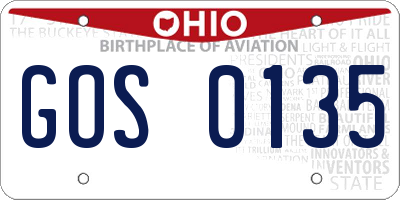 OH license plate GOS0135