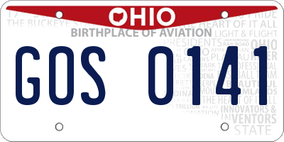 OH license plate GOS0141