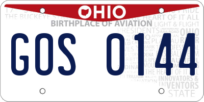 OH license plate GOS0144
