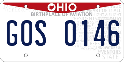OH license plate GOS0146