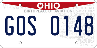 OH license plate GOS0148