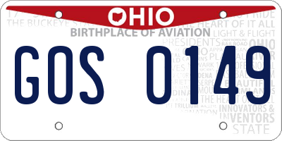 OH license plate GOS0149