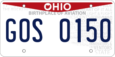 OH license plate GOS0150