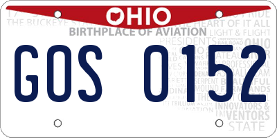 OH license plate GOS0152
