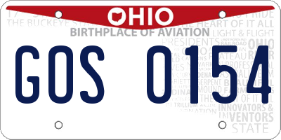 OH license plate GOS0154