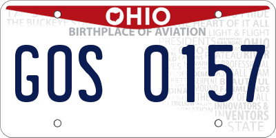OH license plate GOS0157
