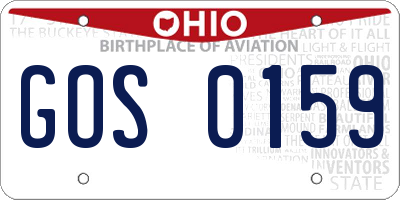 OH license plate GOS0159