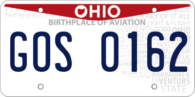 OH license plate GOS0162