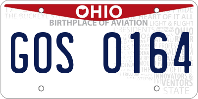 OH license plate GOS0164