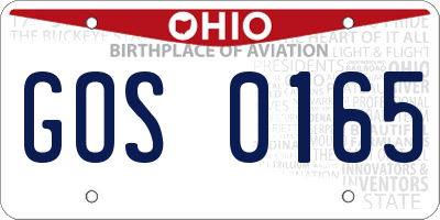 OH license plate GOS0165