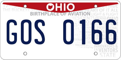 OH license plate GOS0166
