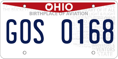 OH license plate GOS0168
