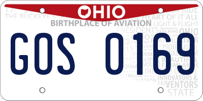 OH license plate GOS0169