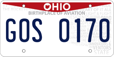 OH license plate GOS0170