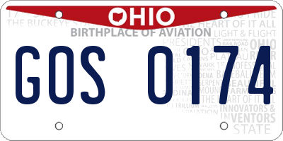 OH license plate GOS0174