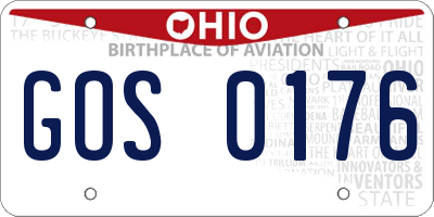 OH license plate GOS0176