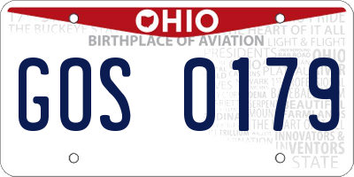 OH license plate GOS0179