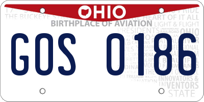 OH license plate GOS0186