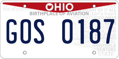 OH license plate GOS0187