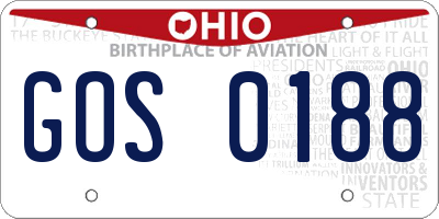 OH license plate GOS0188
