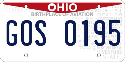 OH license plate GOS0195