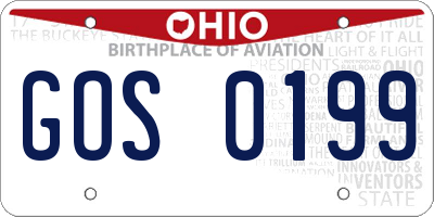 OH license plate GOS0199
