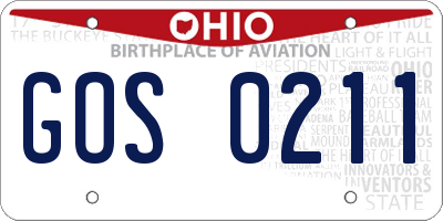 OH license plate GOS0211