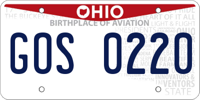 OH license plate GOS0220