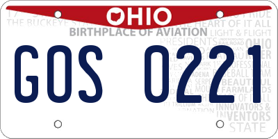 OH license plate GOS0221