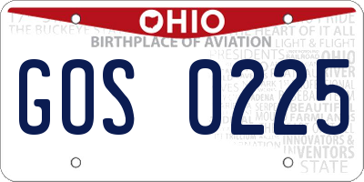 OH license plate GOS0225