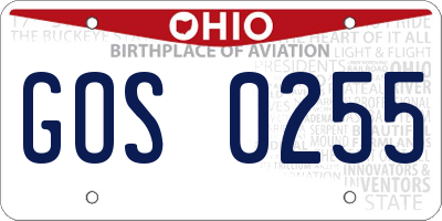 OH license plate GOS0255