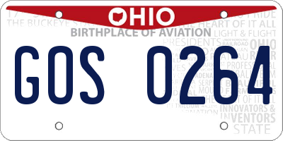 OH license plate GOS0264