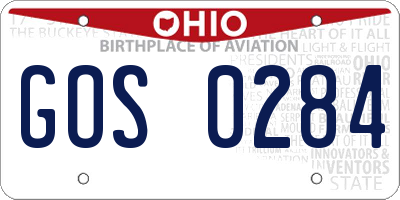 OH license plate GOS0284