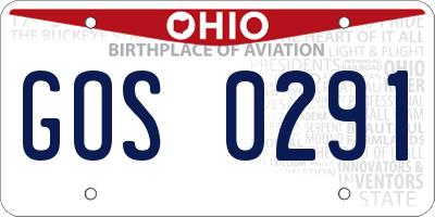 OH license plate GOS0291