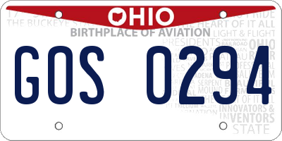 OH license plate GOS0294
