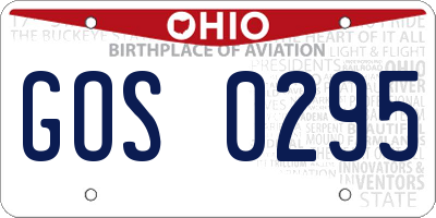 OH license plate GOS0295