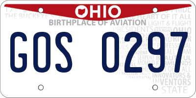 OH license plate GOS0297