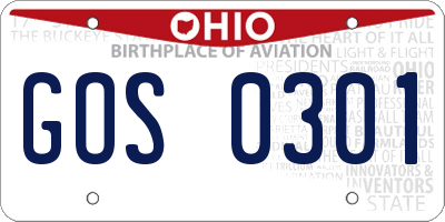 OH license plate GOS0301