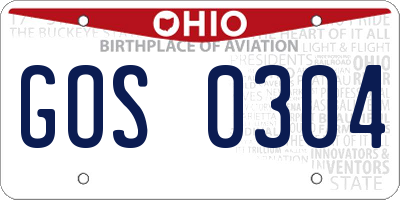 OH license plate GOS0304